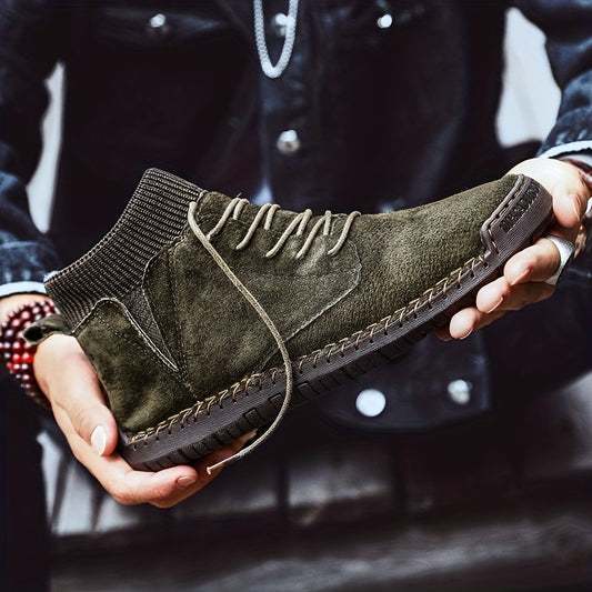 Men's Ankle Boots Lace-up Sneakers - Casual Walking Shoes - Comfortable And Breathable
