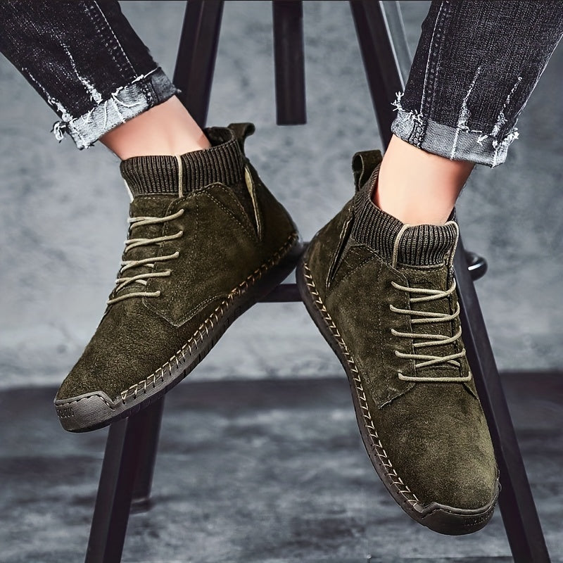 Men's Ankle Boots Lace-up Sneakers - Casual Walking Shoes - Comfortable And Breathable