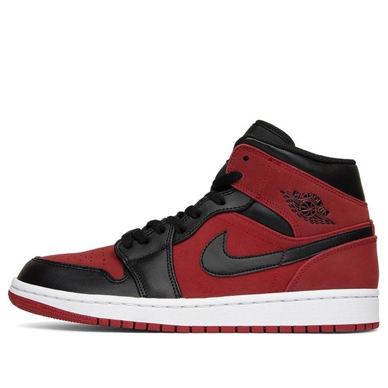 Air Jordan 1 Mid 'Reverse Banned Gym Red Black'  554724-610 Classic Sneakers